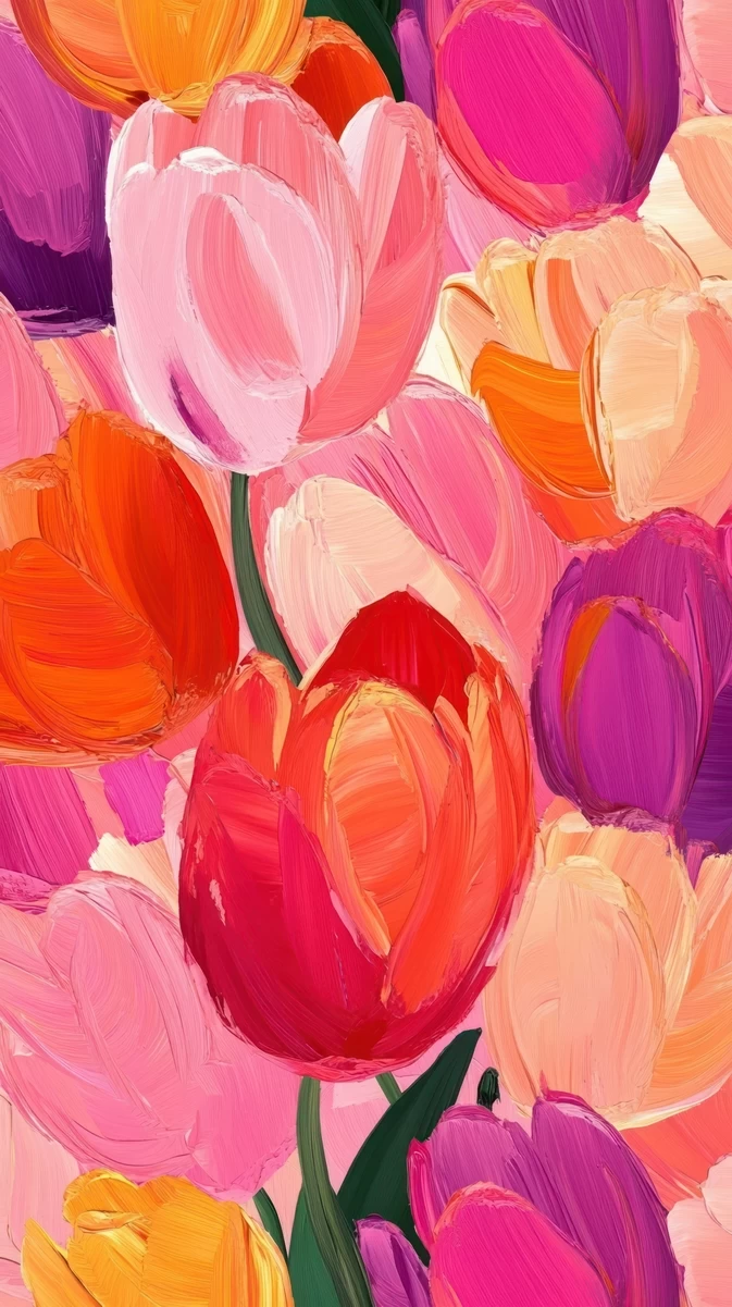 Wallpaper pattern painting petals colors