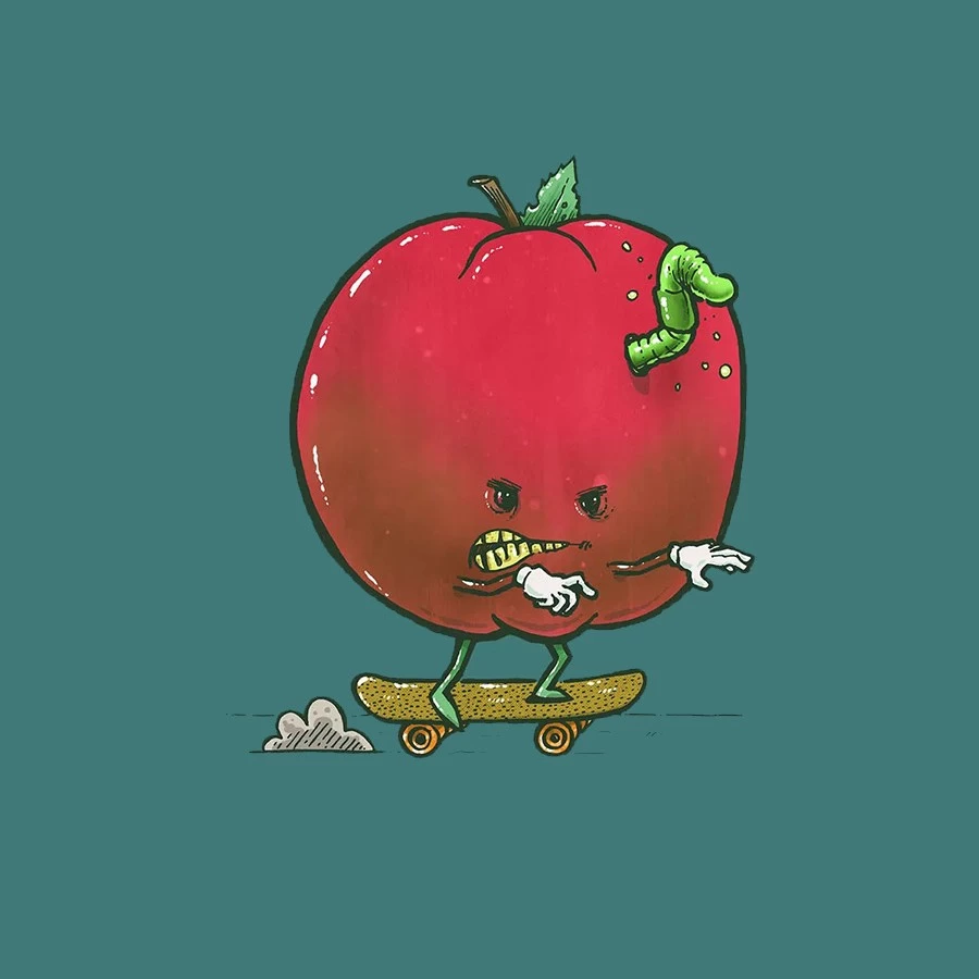 Rotten Apple Skater Glossy