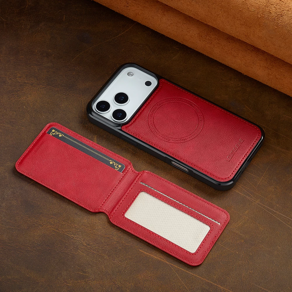 L3 Leather Wallet Case Red
