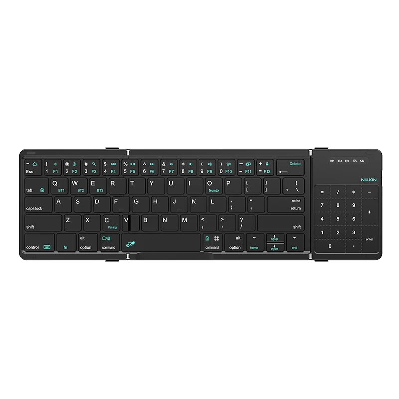 Cube Pocket Foldable Bluetooth Keyboard with Touchpad Jet Black