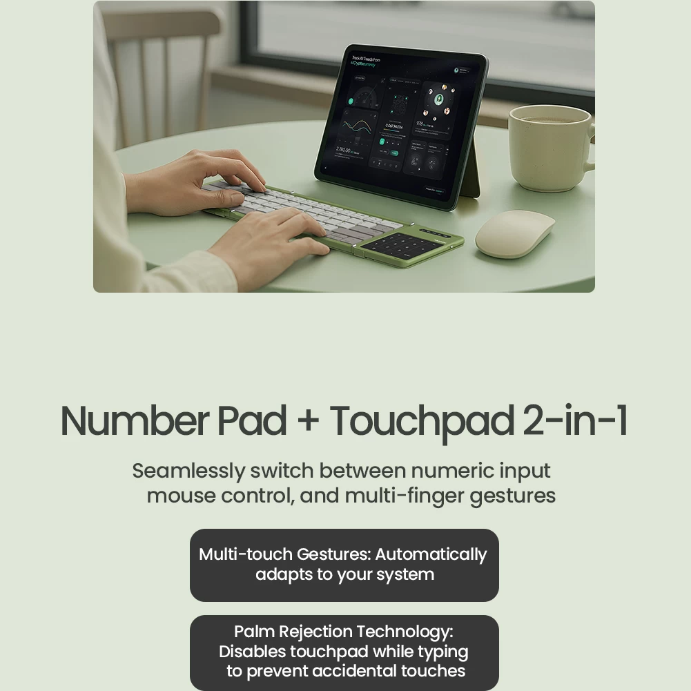 Cube Pocket Foldable Bluetooth Keyboard with Touchpad