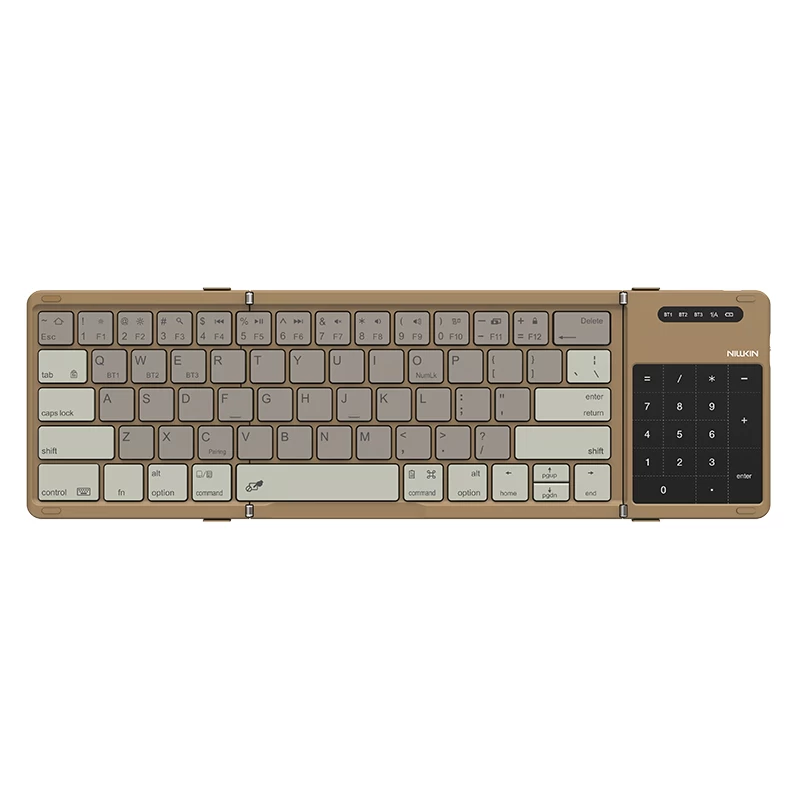 Cube Pocket Foldable Bluetooth Keyboard with Touchpad Desert Khaki