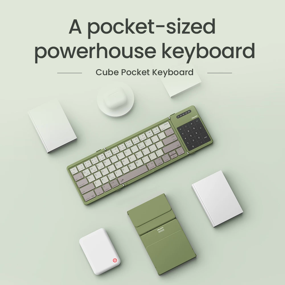 Cube Pocket Foldable Bluetooth Keyboard with Touchpad
