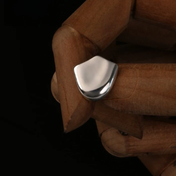 Asymmetrical Shield-like stud earring