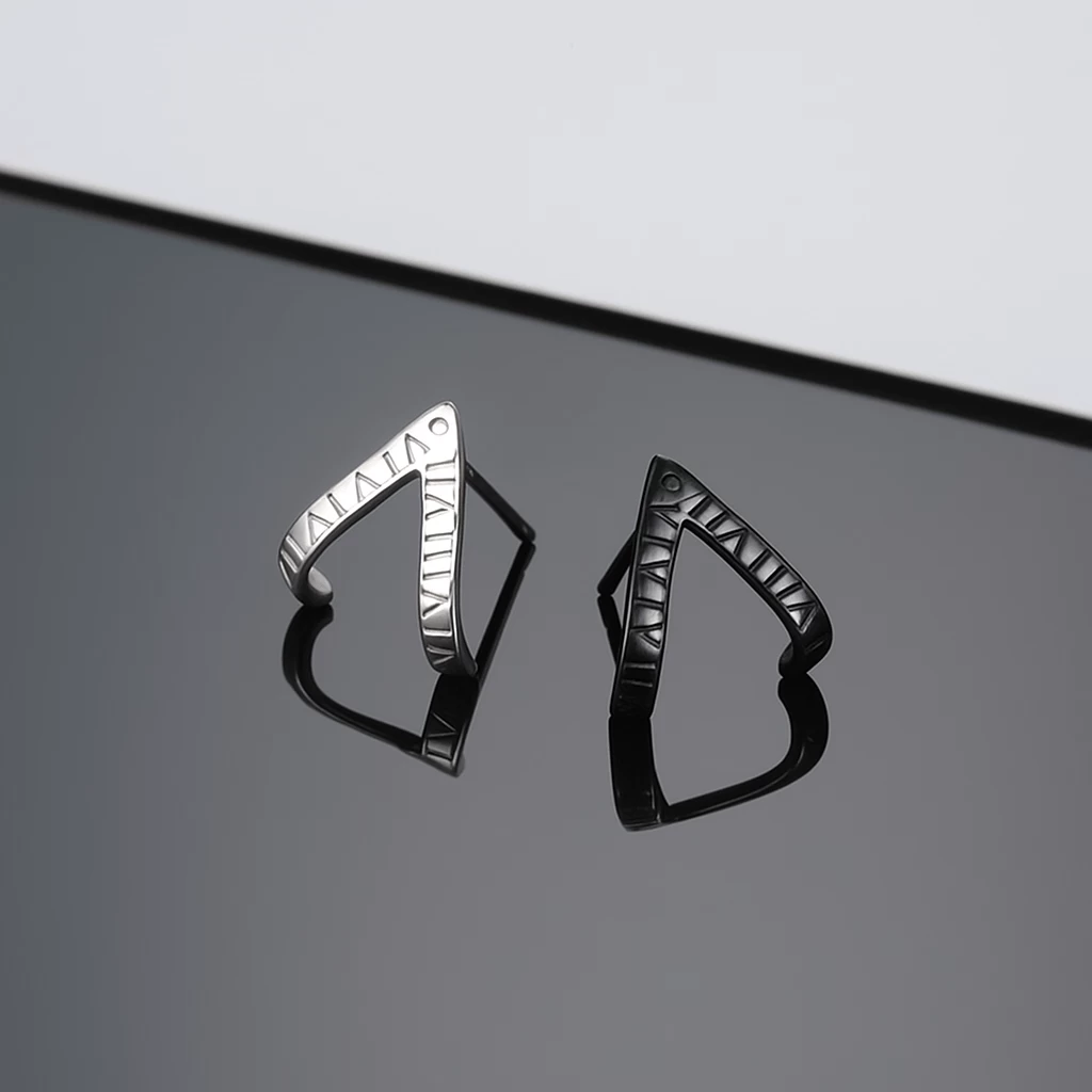 Triangle Hook Roman Numeral Earrings
