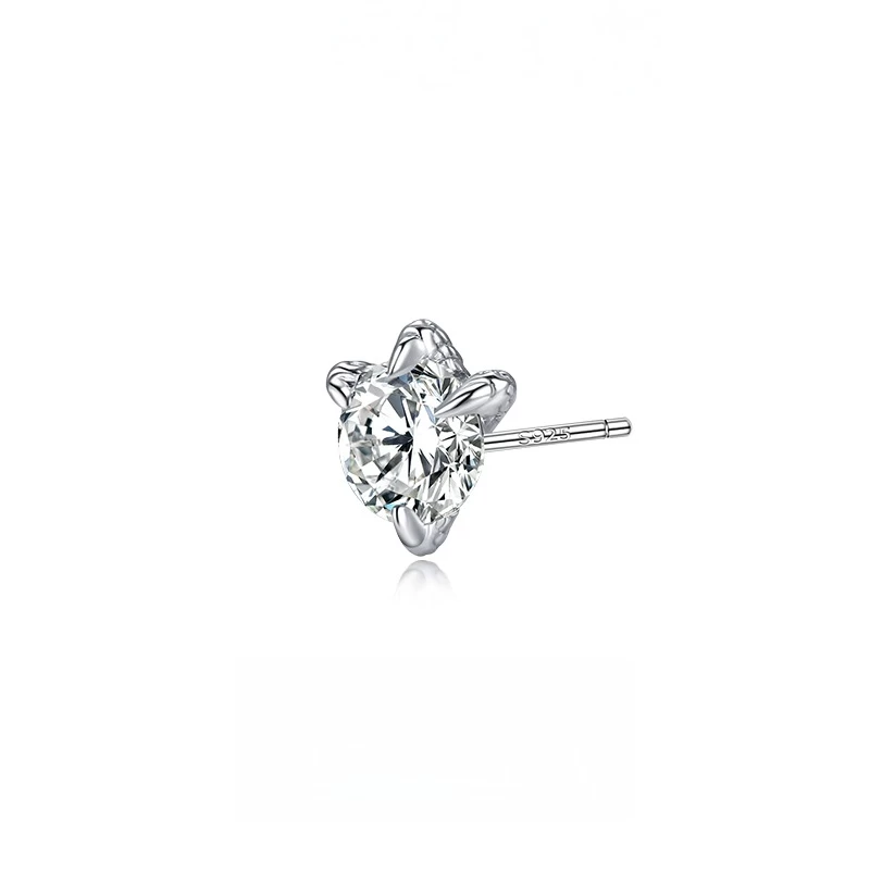 S925 Sterling Silver Dragon Claw Stud Earrings Large