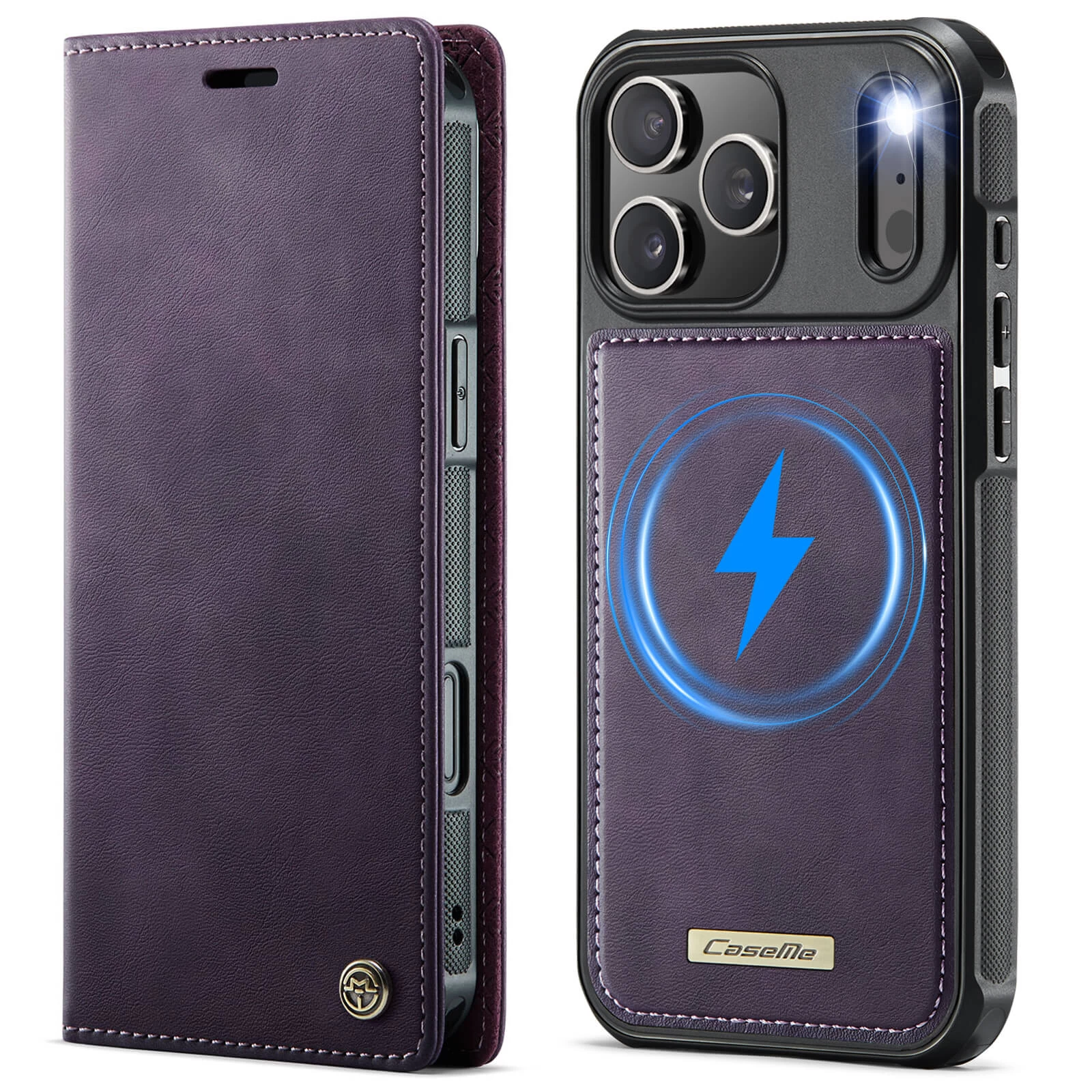 Multifunctional Horizontal Flip Leather Case Purple