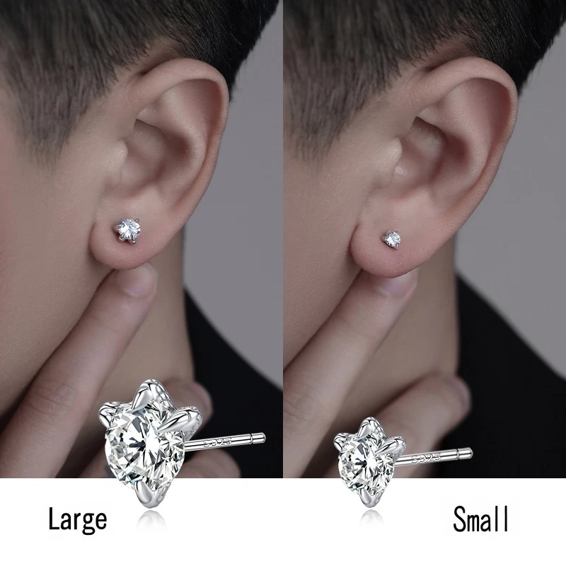 S925 Sterling Silver Dragon Claw Stud Earrings