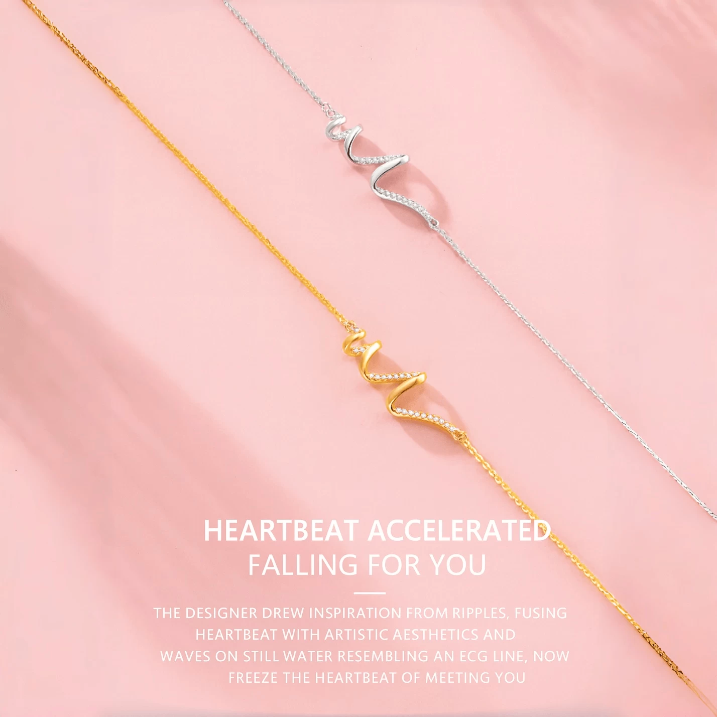 Heartbeat Necklace – Wavy Curve Clavicle Chain
