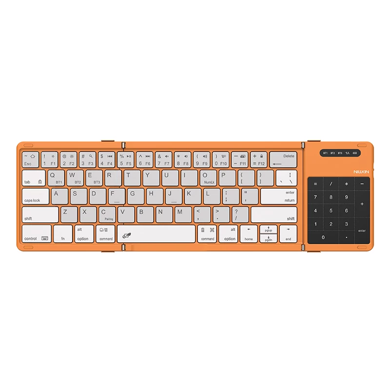Cube Pocket Foldable Bluetooth Keyboard with Touchpad Orange