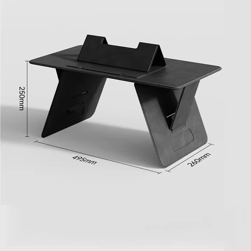 Italian Suede Foldable Portable Table Black