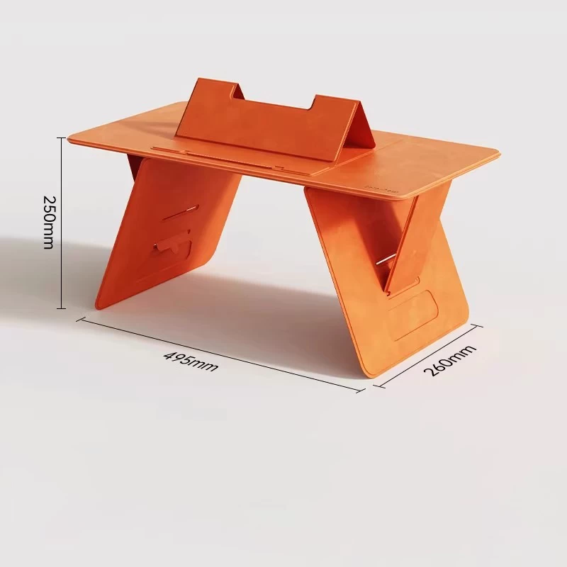 Italian Suede Foldable Portable Table Orange