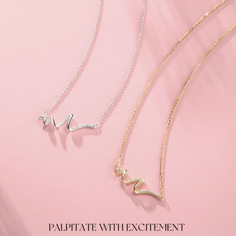 Heartbeat Necklace – Wavy Curve Clavicle Chain