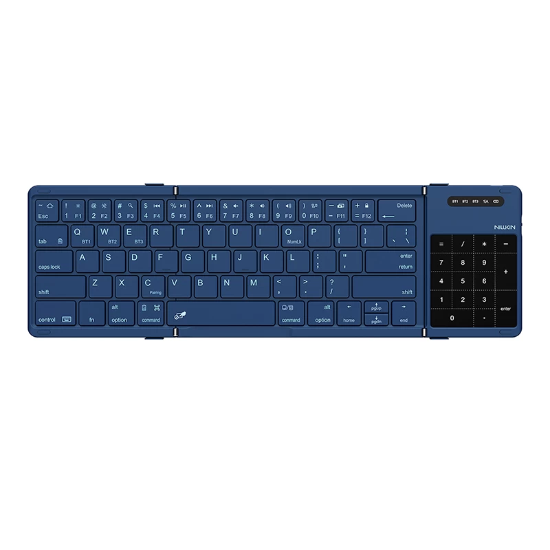 Cube Pocket Foldable Bluetooth Keyboard with Touchpad Aurora Blue