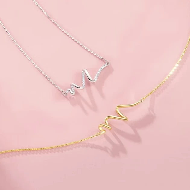 Heartbeat Necklace – Wavy Curve Clavicle Chain