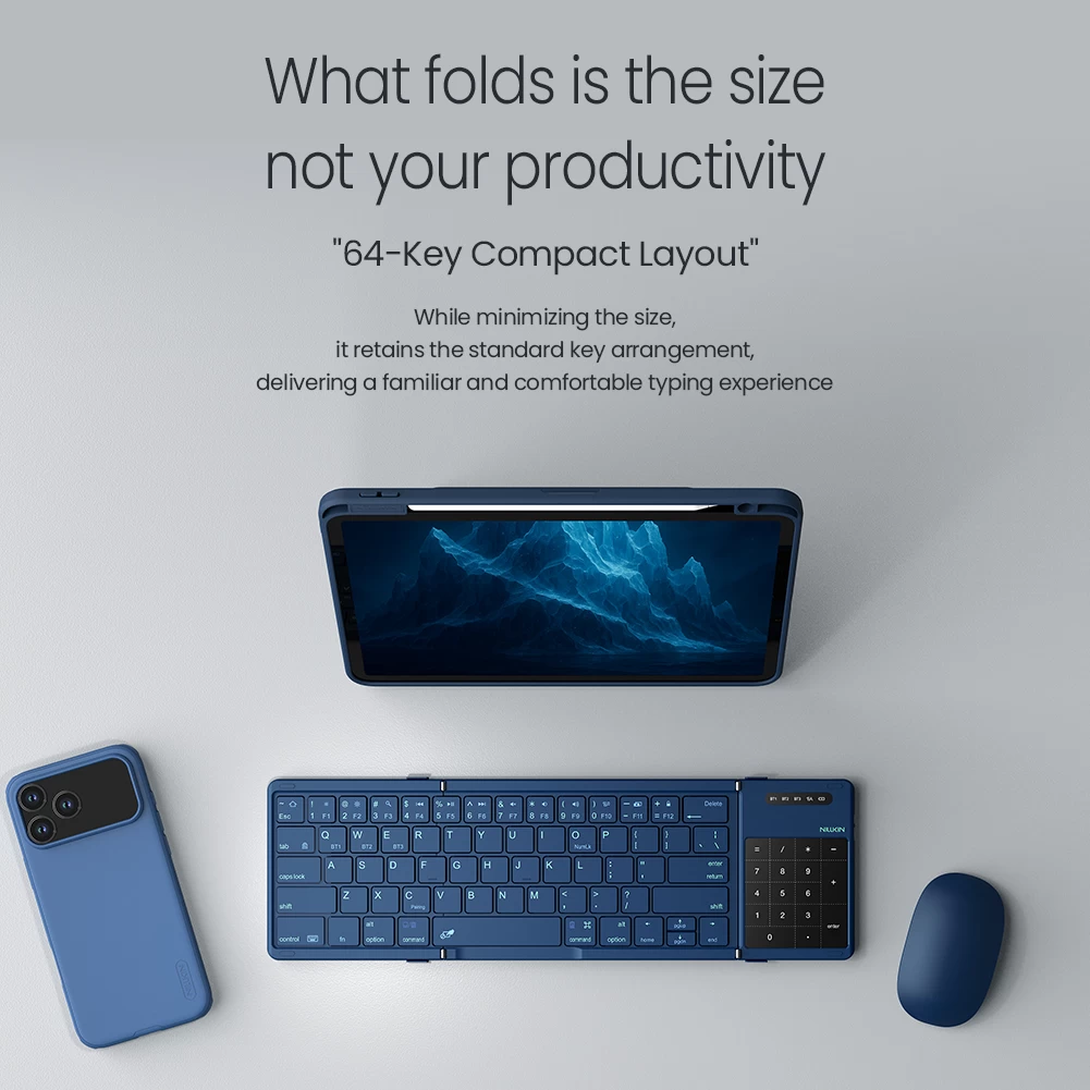 Cube Pocket Foldable Bluetooth Keyboard with Touchpad