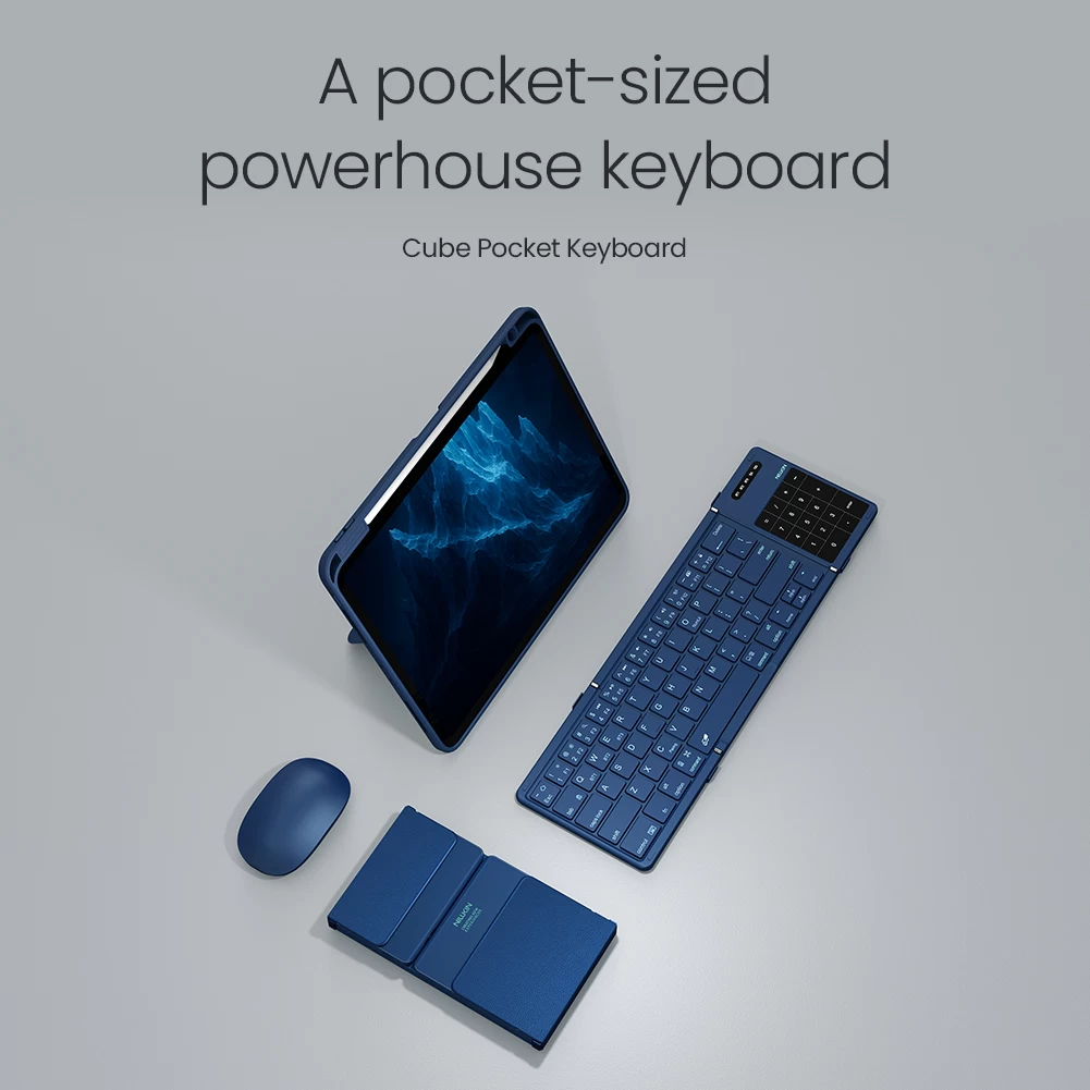 Cube Pocket Foldable Bluetooth Keyboard with Touchpad