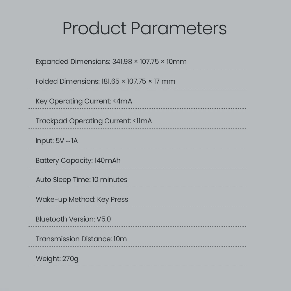 Cube Pocket Foldable Bluetooth Keyboard with Touchpad