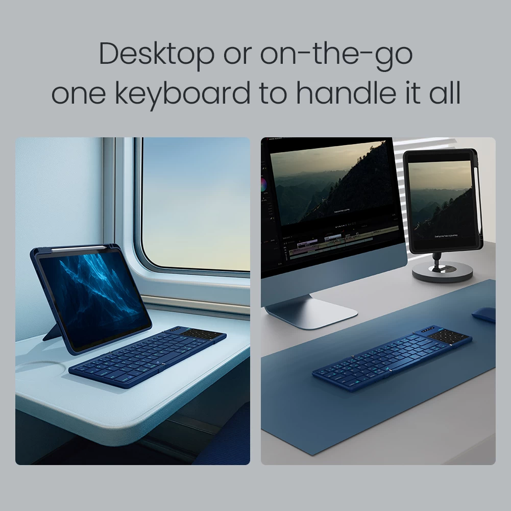 Cube Pocket Foldable Bluetooth Keyboard with Touchpad