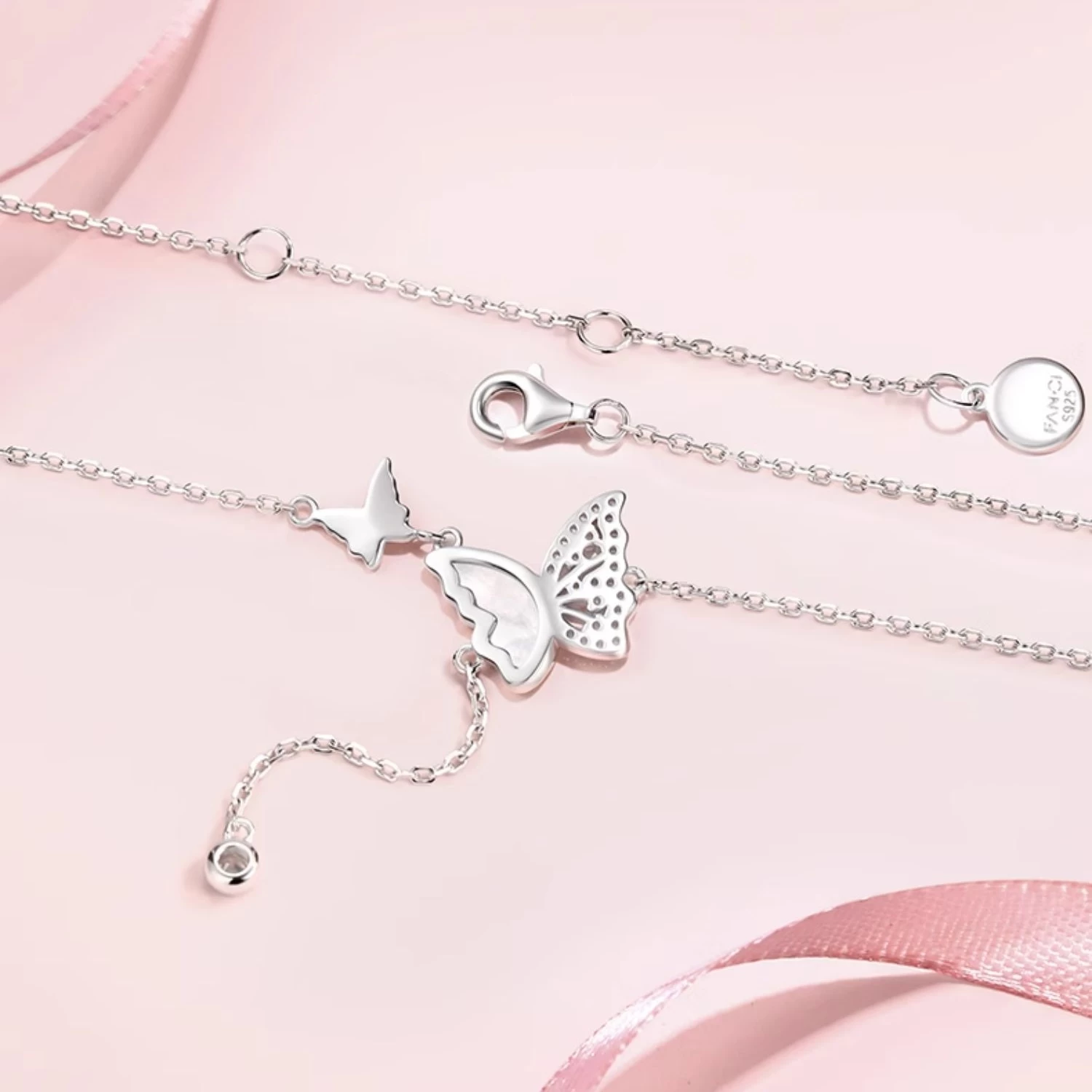 "Lightplay Butterfly" Dangling Necklace