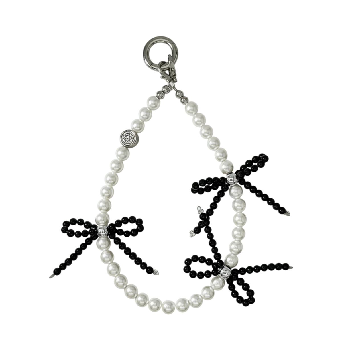 Black Bow Pearl Charm