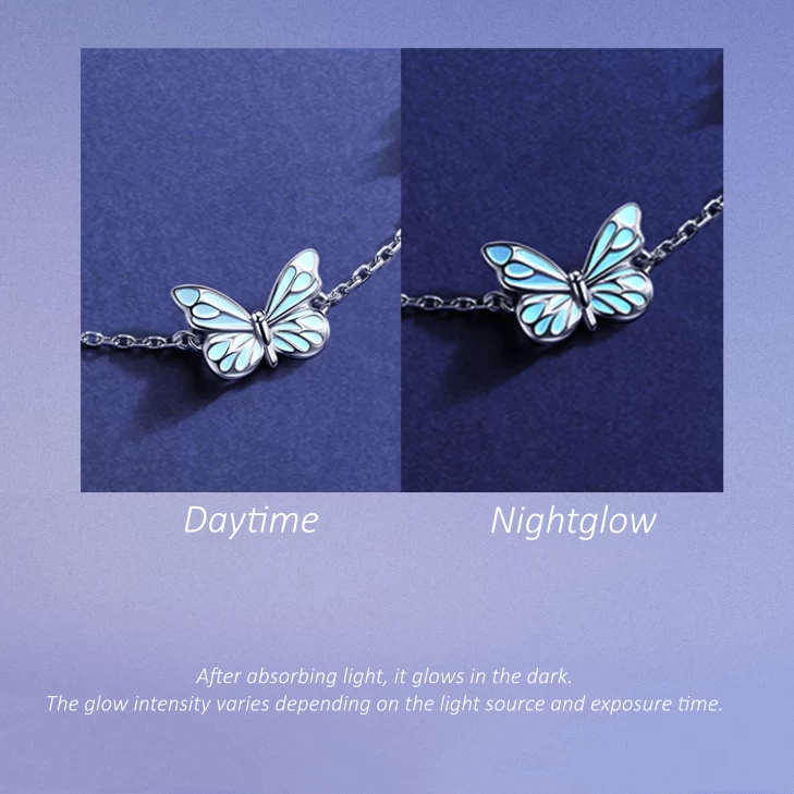 "Starlight Butterfly" Luminous Enamel Necklace