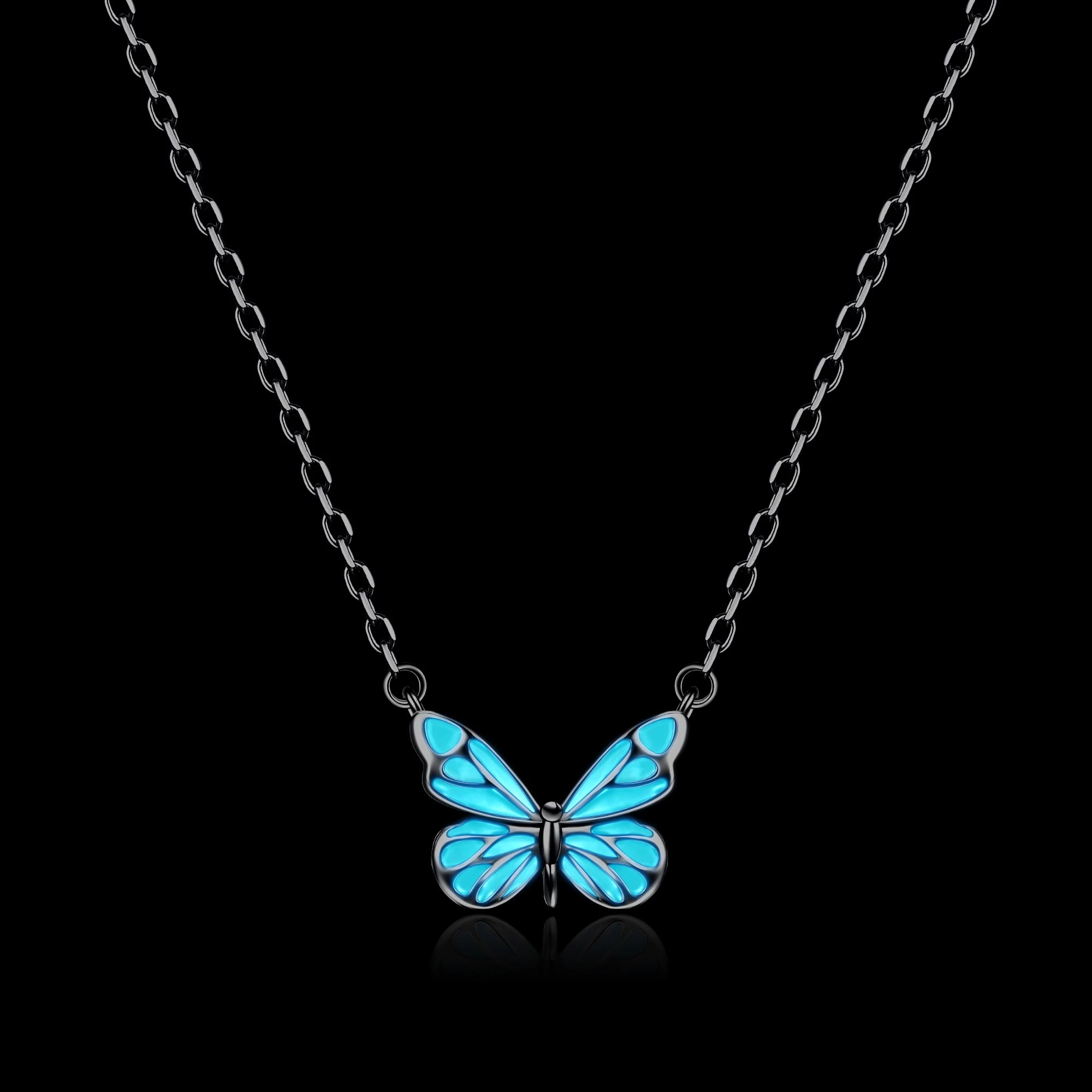"Starlight Butterfly" Luminous Enamel Necklace