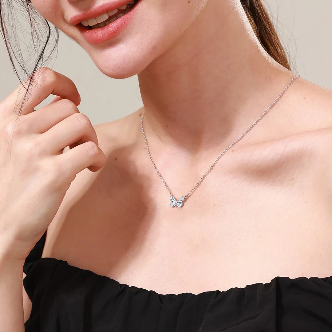 "Starlight Butterfly" Luminous Enamel Necklace