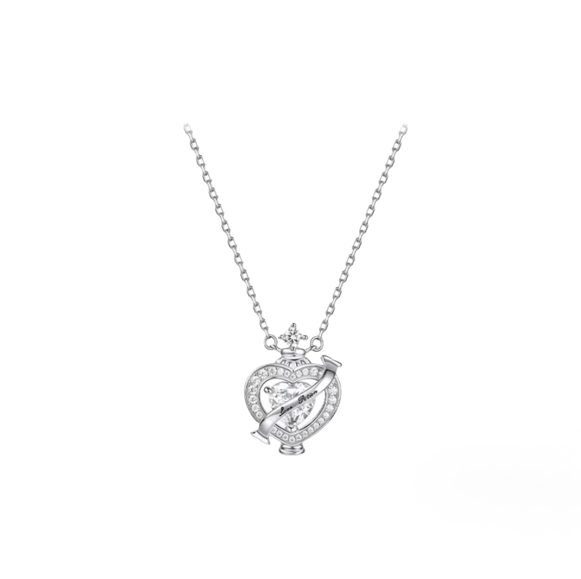 Love Potion Silver Necklace White