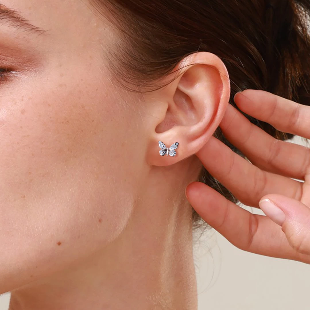 "Starlight Butterfly" Luminous Enamel Earrings