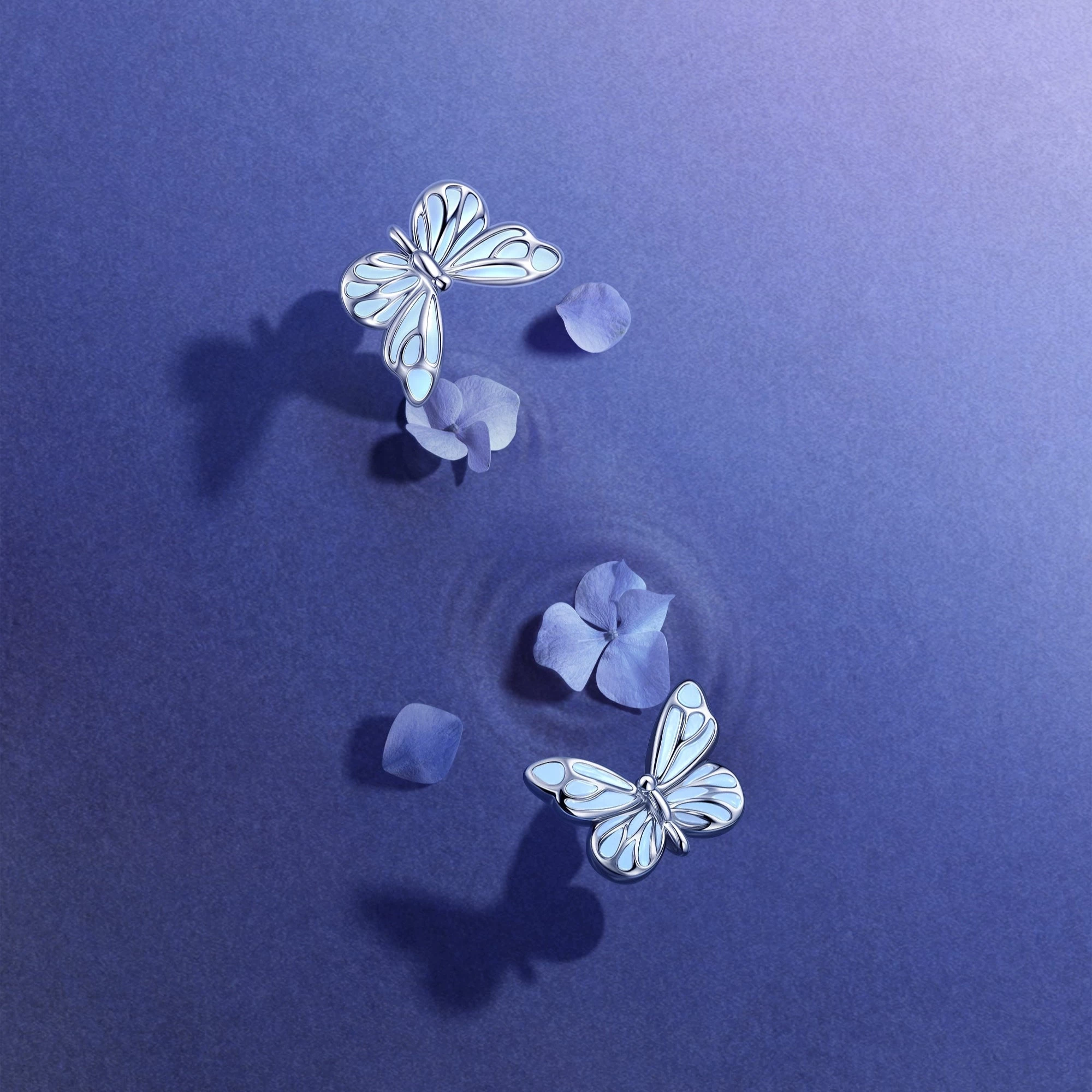 "Starlight Butterfly" Luminous Enamel Earrings