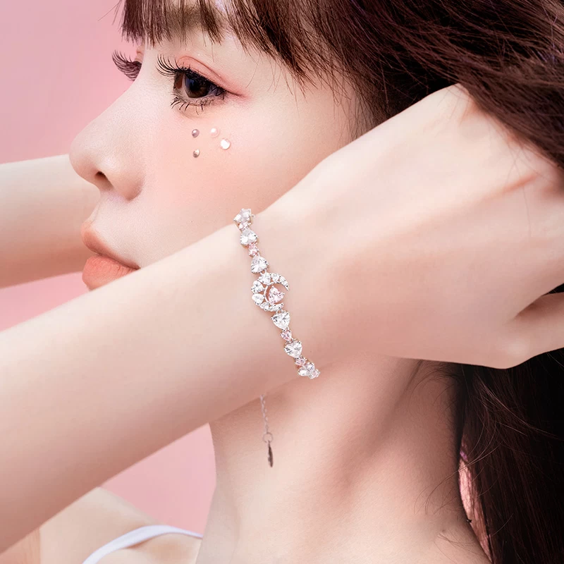  "Pink Dream" Crescent Moon Star Lunar Heart 