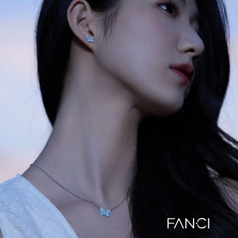 "Starlight Butterfly" Luminous Enamel Earrings