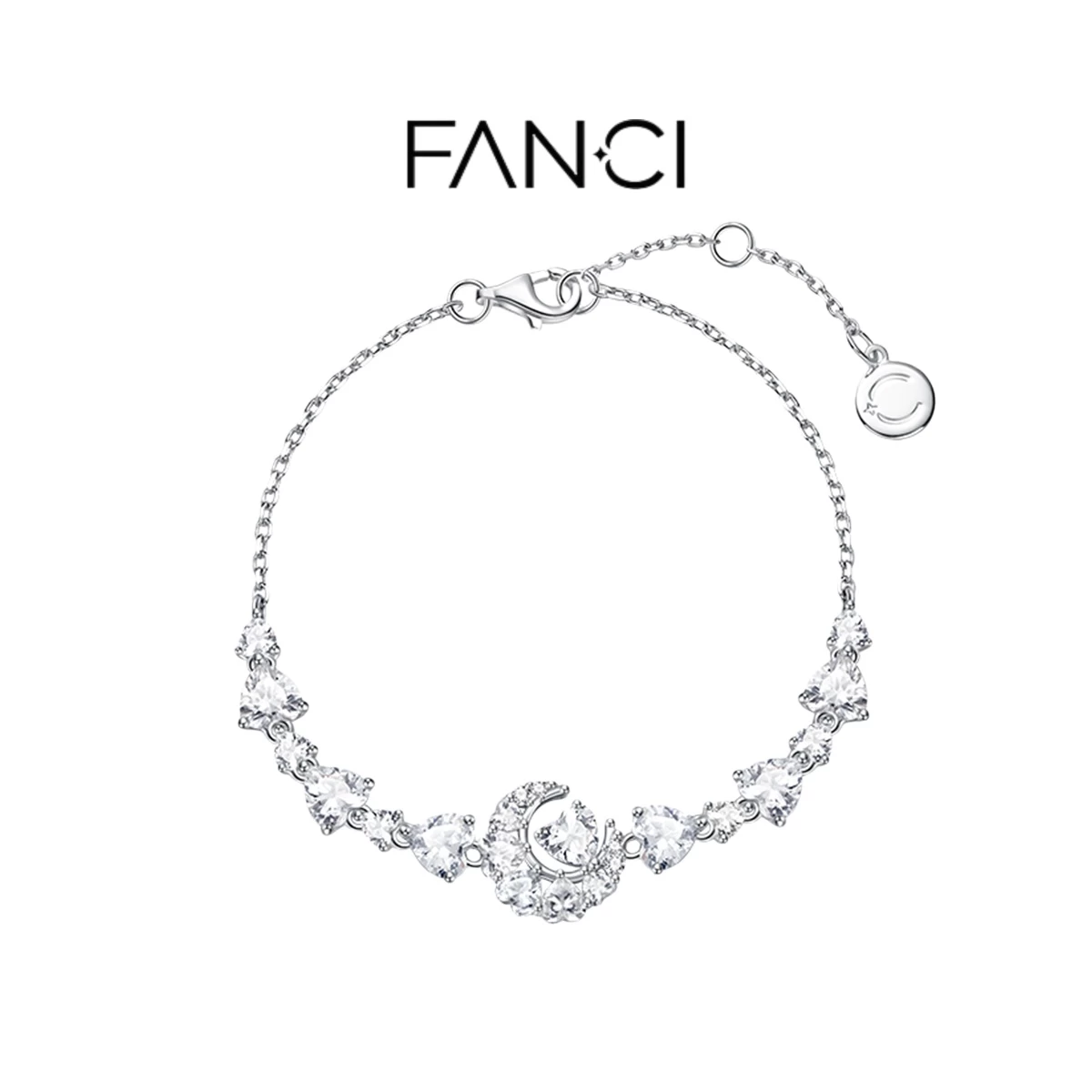  "Pink Dream" Crescent Moon Star Lunar Heart  White