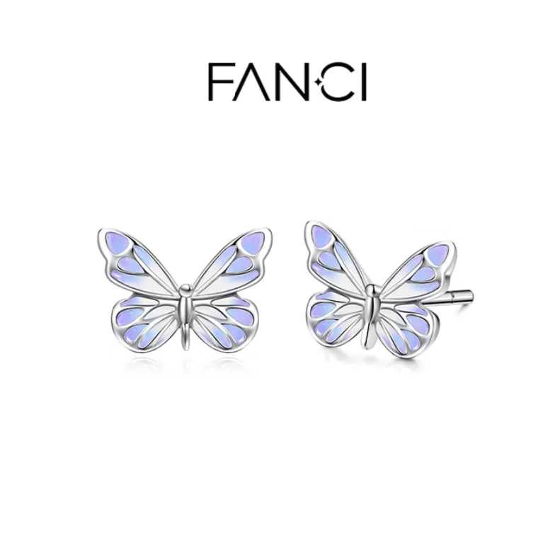 "Starlight Butterfly" Luminous Enamel Earrings Purple