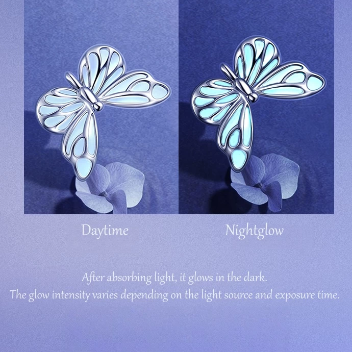 "Starlight Butterfly" Luminous Enamel Earrings
