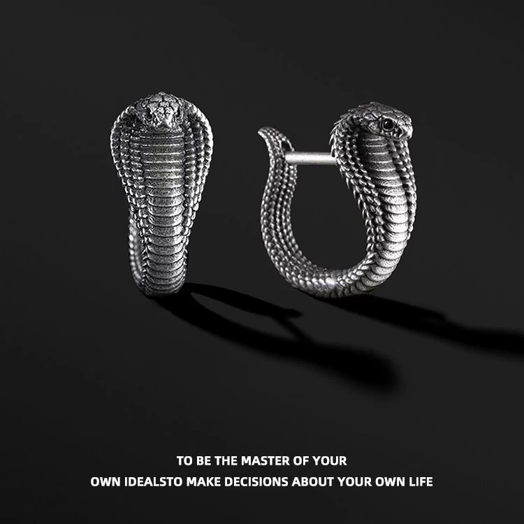 IDEAGEMER Vintage King Cobra Earrings