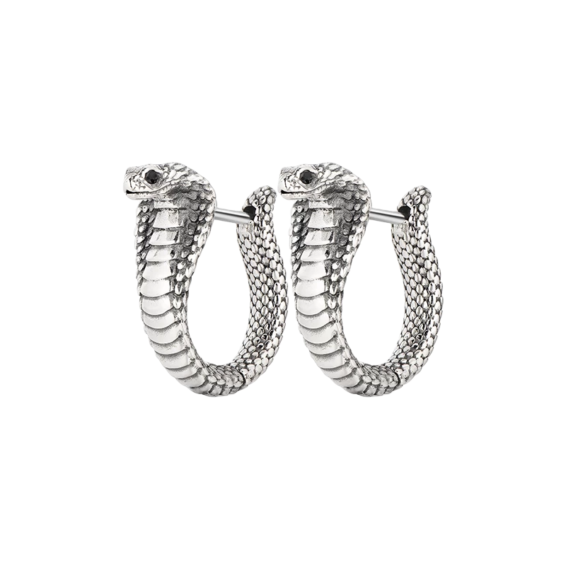 IDEAGEMER Vintage King Cobra Earrings