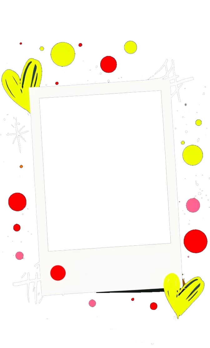 Romantic Polaroid Frame with Hearts