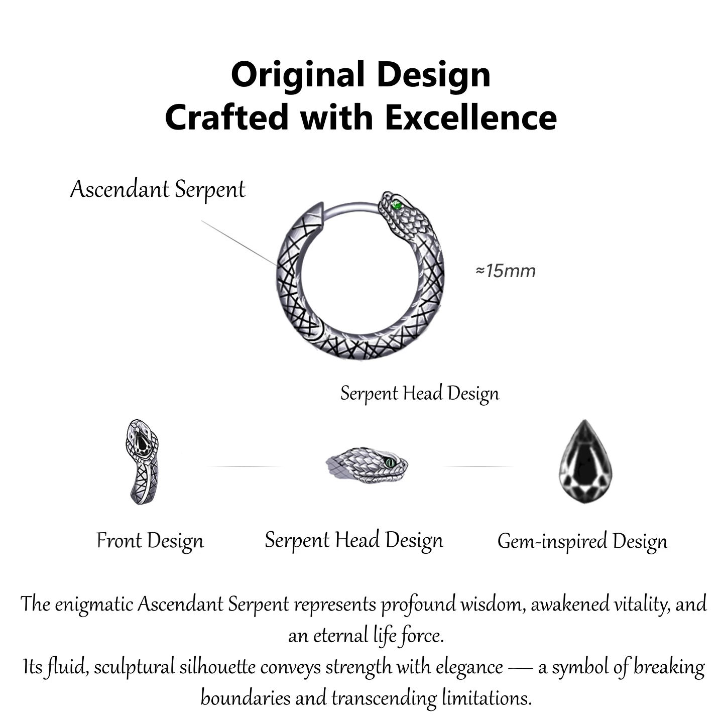 IDEAGEMER Ascendant Serpent Earrings