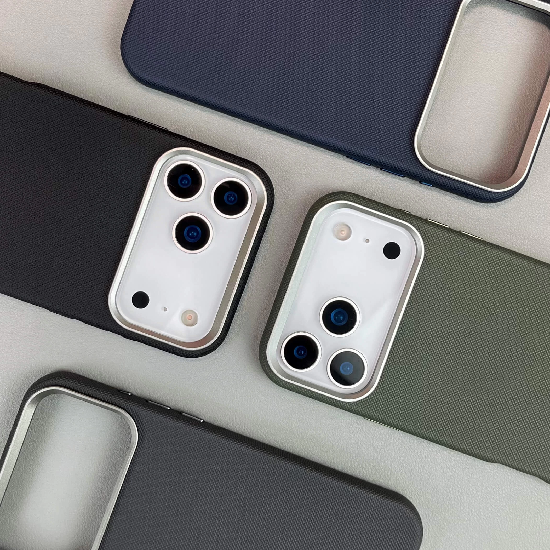 Diamond-patterned Leather Case