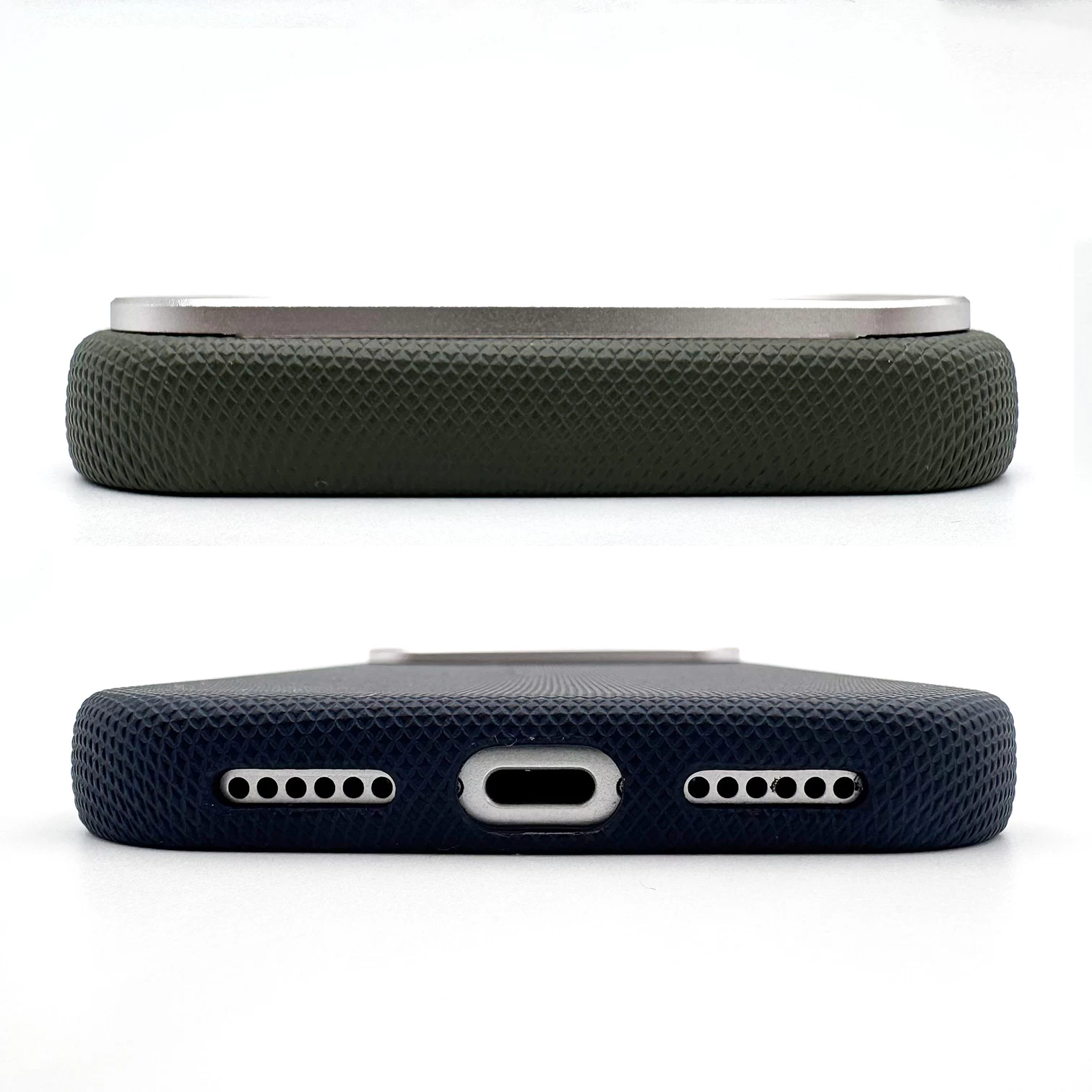 Diamond-patterned Leather Case