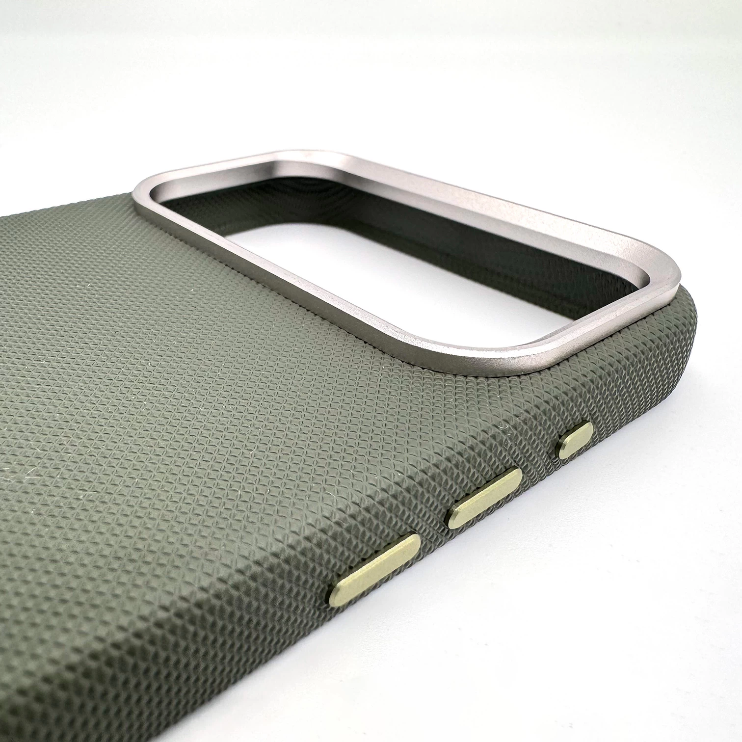 Diamond-patterned Leather Case