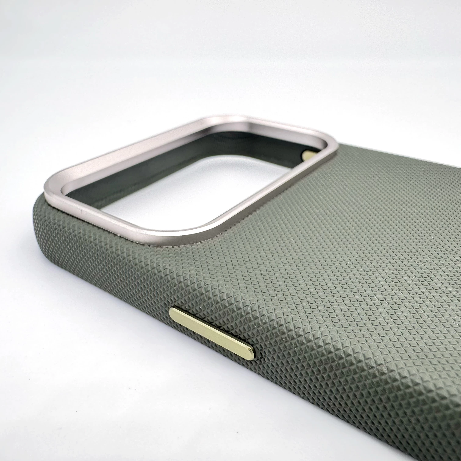 Diamond-patterned Leather Case