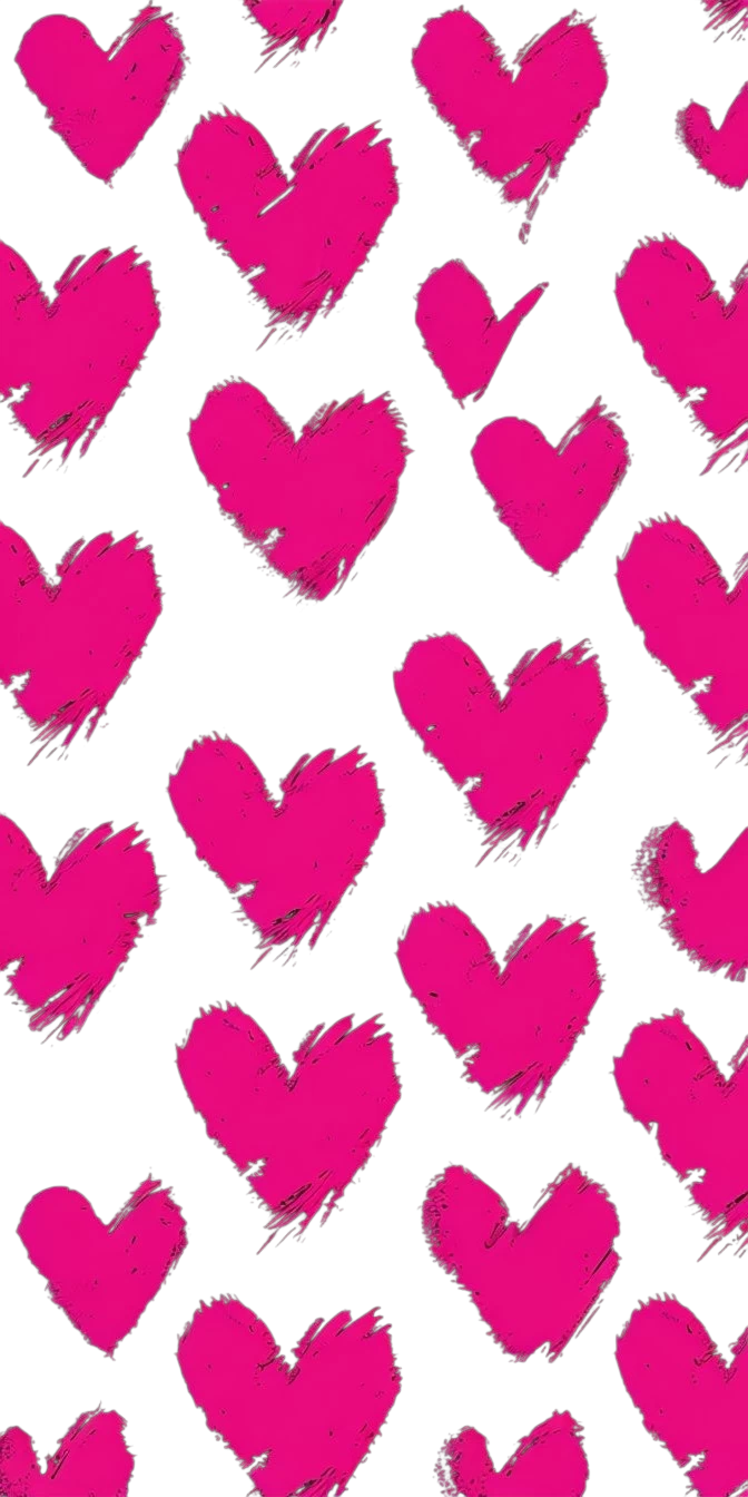Dopamine Girl Rose Pink Hand-painted Heart