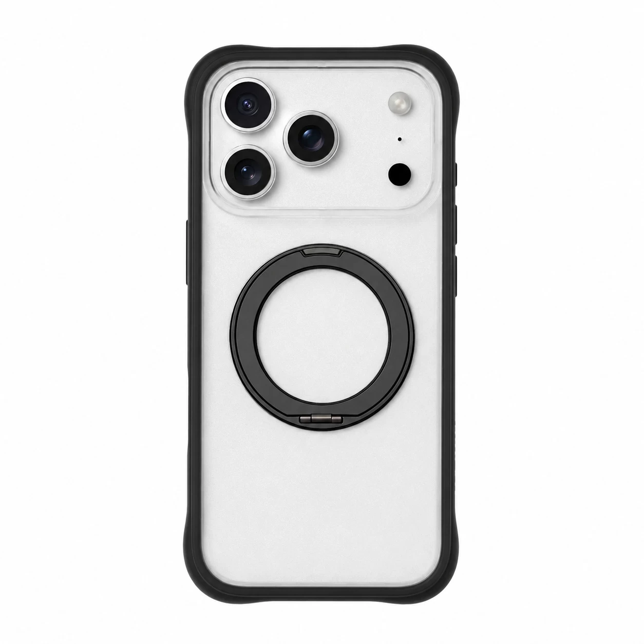 Kickstand Case With Frosted Clear Replaceable Backplate Black