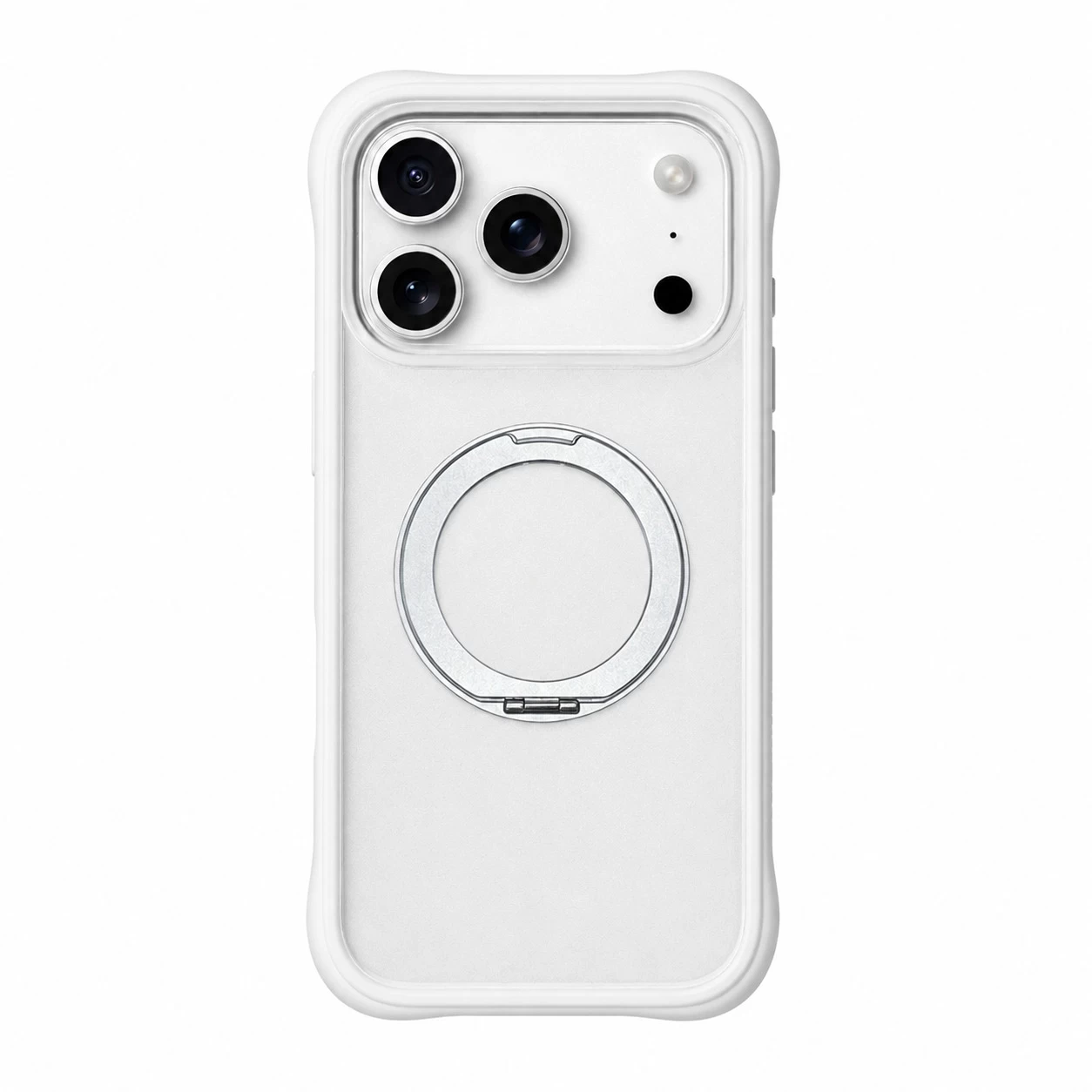 Kickstand Case With Frosted Clear Replaceable Backplate White