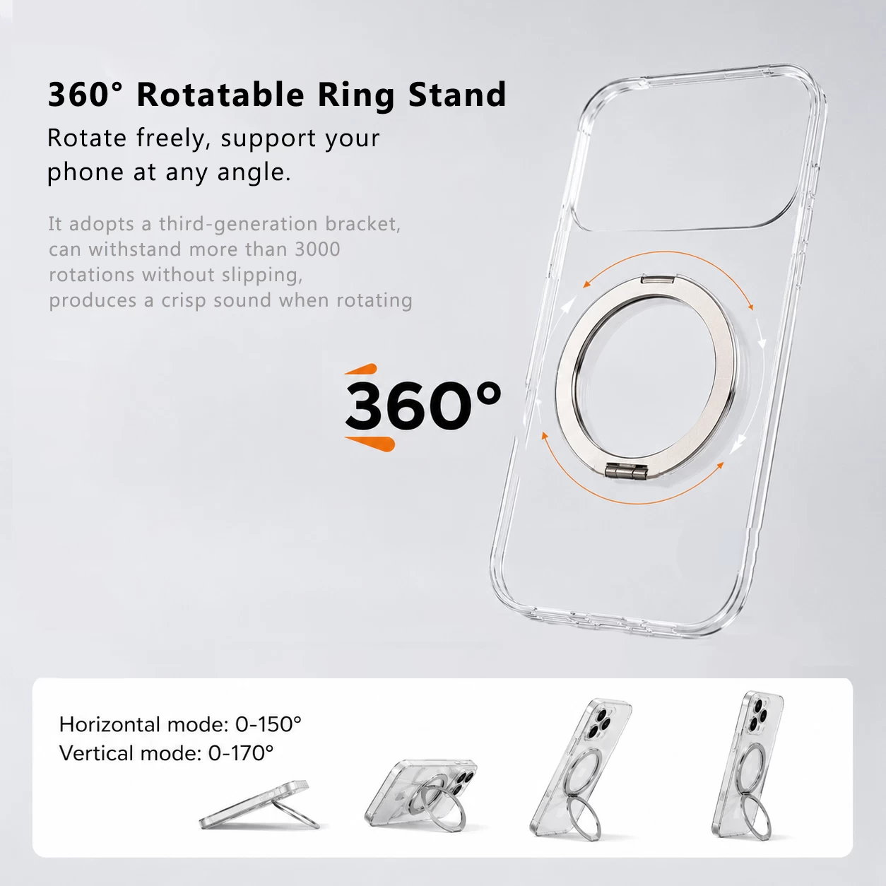 Kickstand Case With Frosted Clear Replaceable Backplate