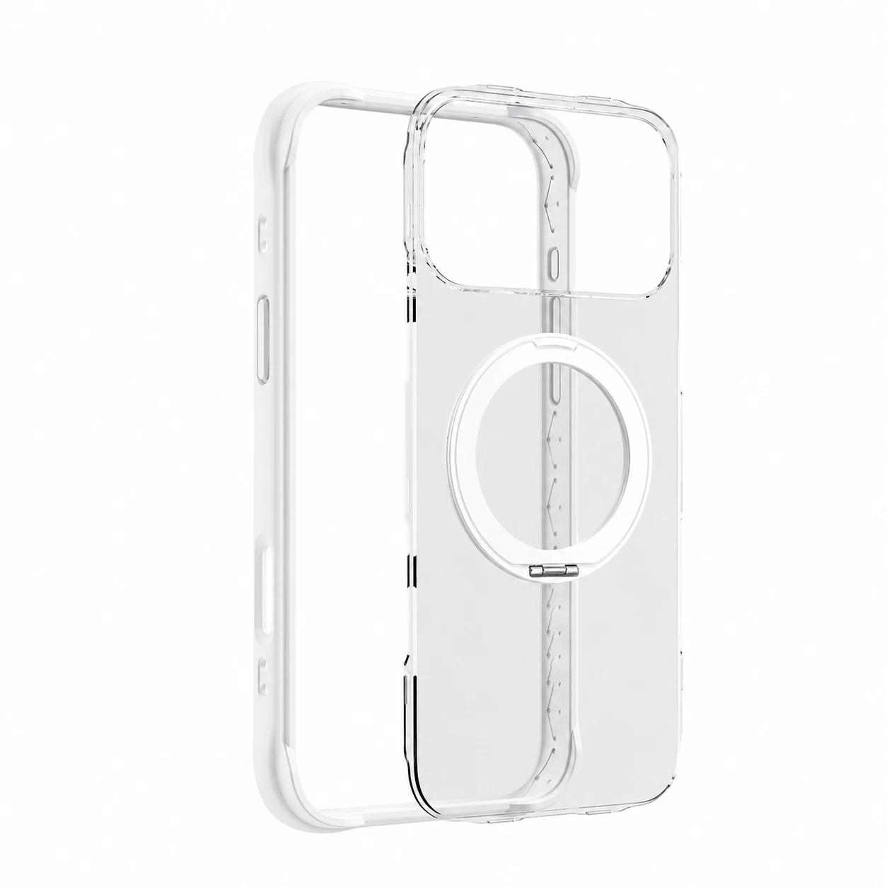 Kickstand Case With Frosted Clear Replaceable Backplate