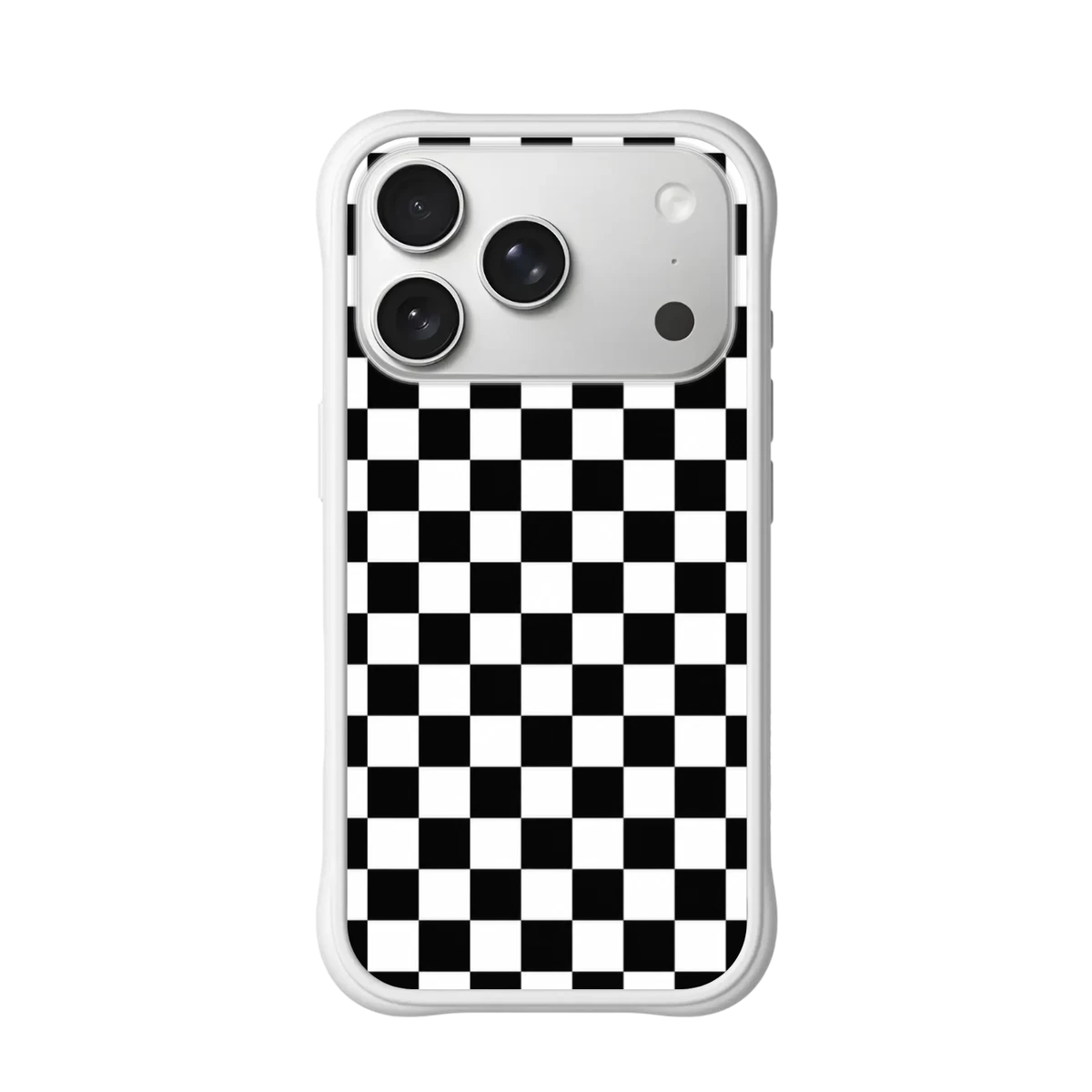 Black & White Checkerboard Case With MagSafe For iPhone